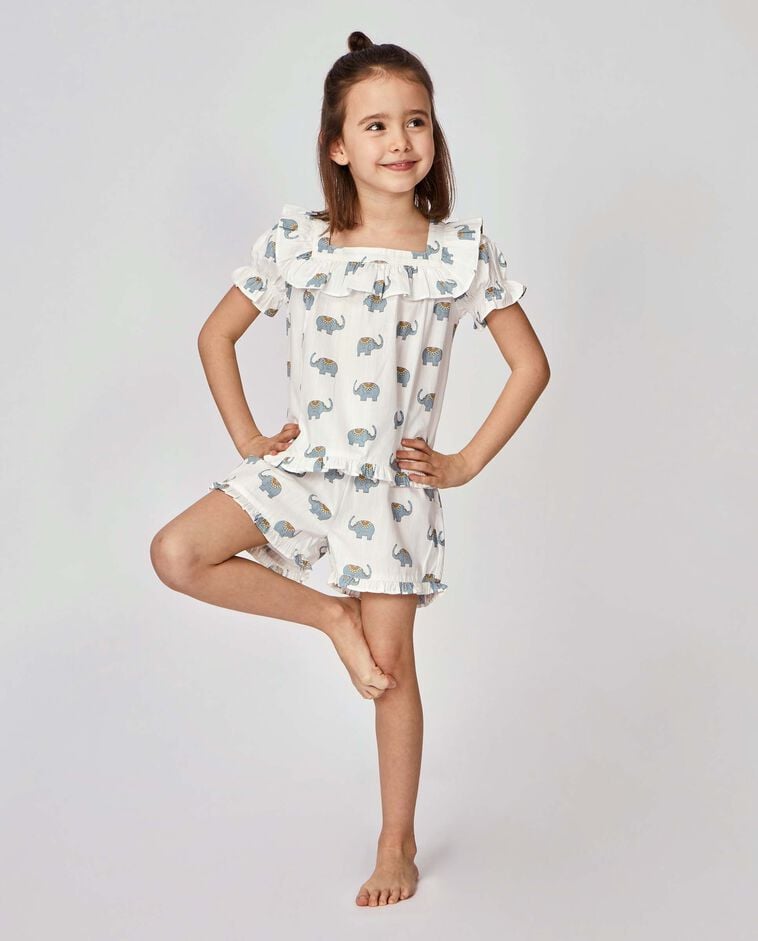 Pijama estampado elefantes blanco