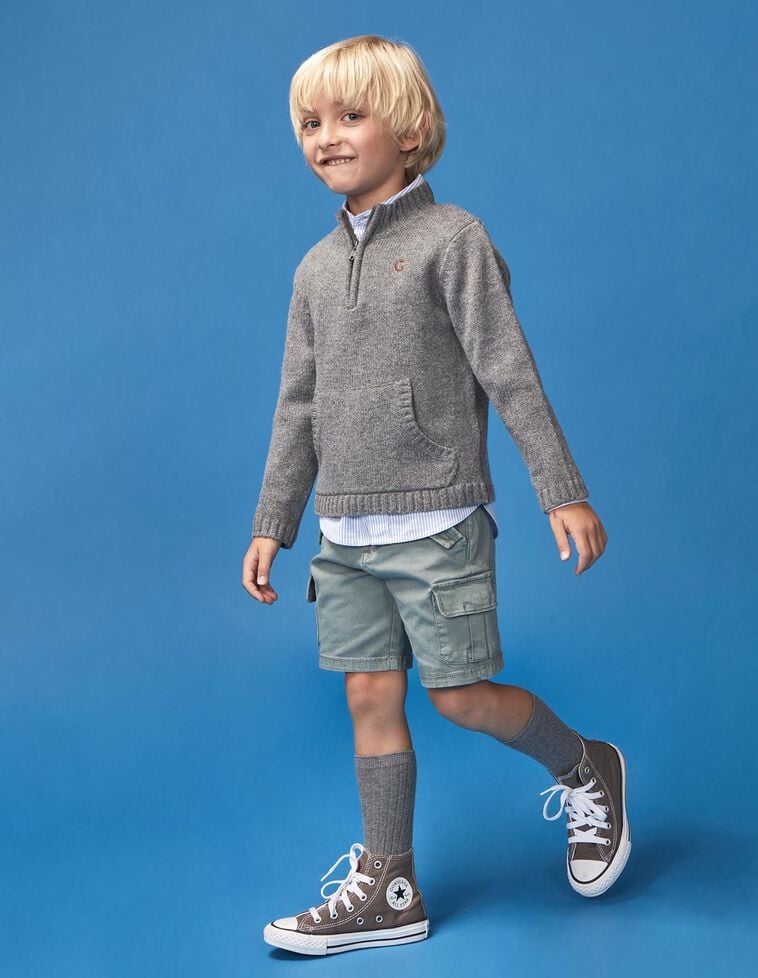 Pantalón corto cargo verde oscuro