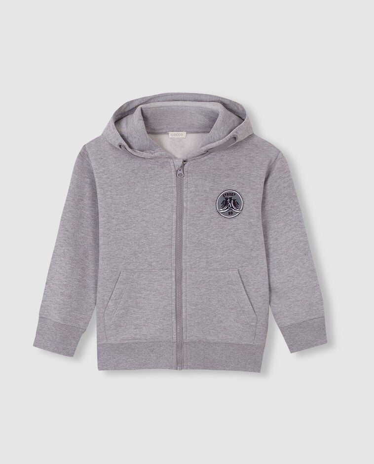 Sudadera con cremallera gris ni&ntilde;o