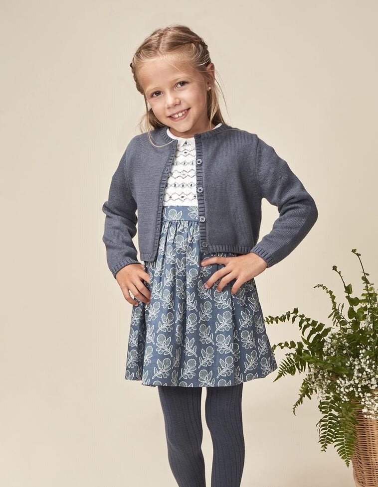 Chaqueta básica con lana azul claro