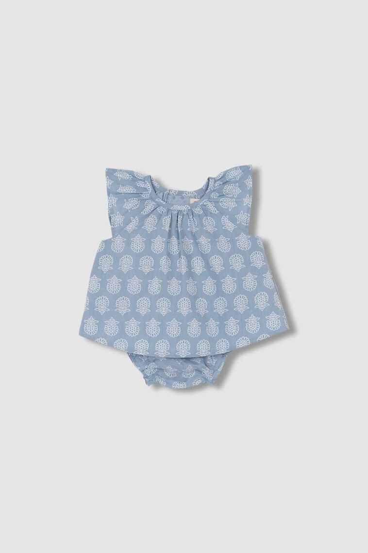 Conjunto estampado indio azul