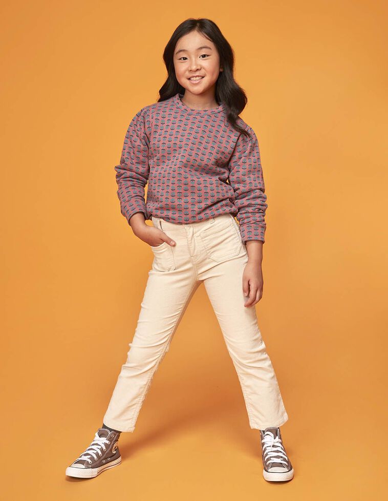 Pantalon de pana con bolsillos delanteros y espalda piedra