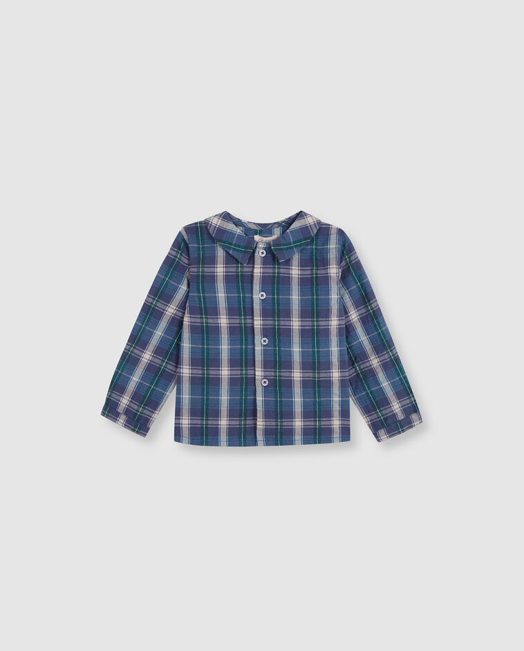 Camisa de cuadros verde beb&eacute;