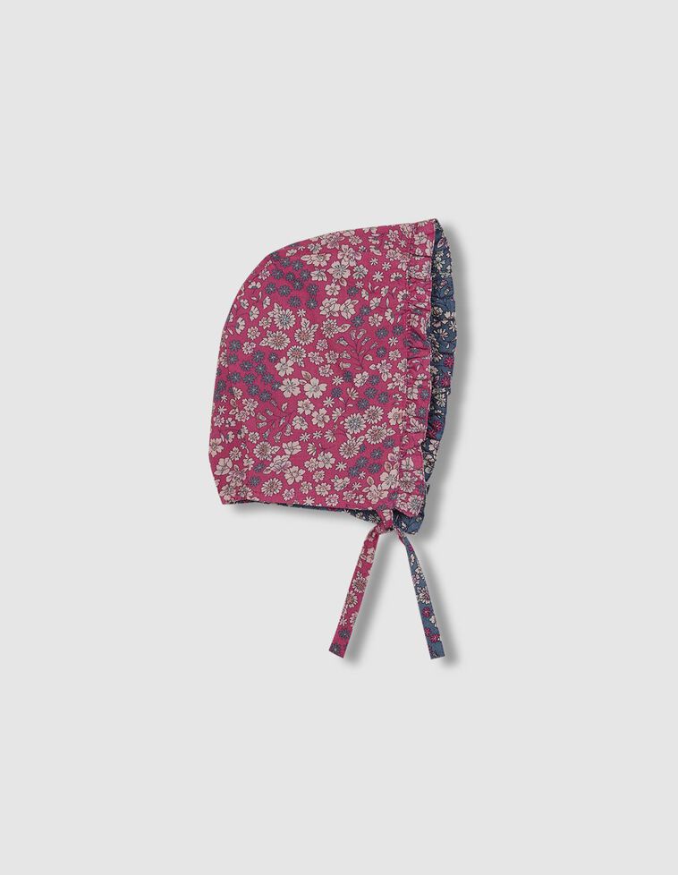 Capota reversible de flores azul