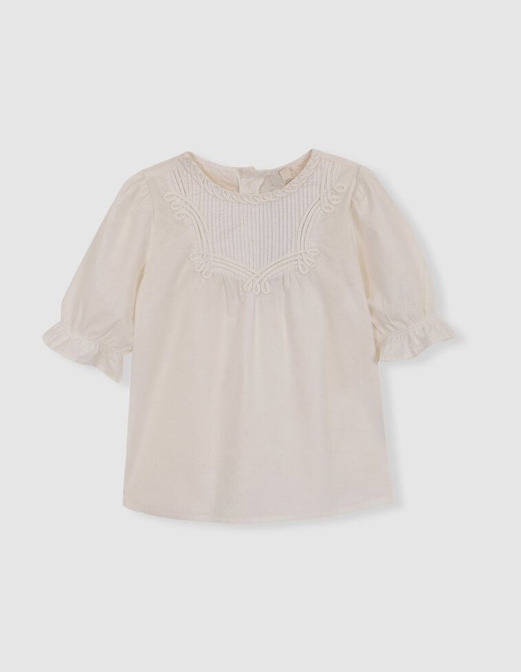 Blusa detalle jaretas blanco