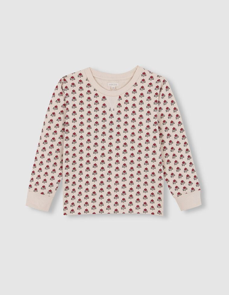 Sudadera estampada flores crudo Sudadera estampada flores crudo