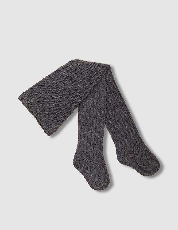 Leotardos de canalé gris