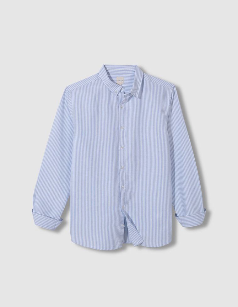 Camisa de rayas de Oxford azul claro 