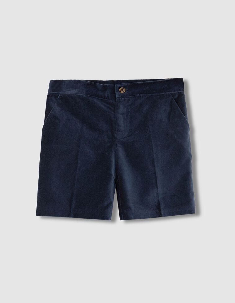 Pantalón corto terciopelo azul