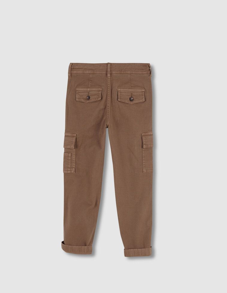 Pantalón cargo cintura regulable camel