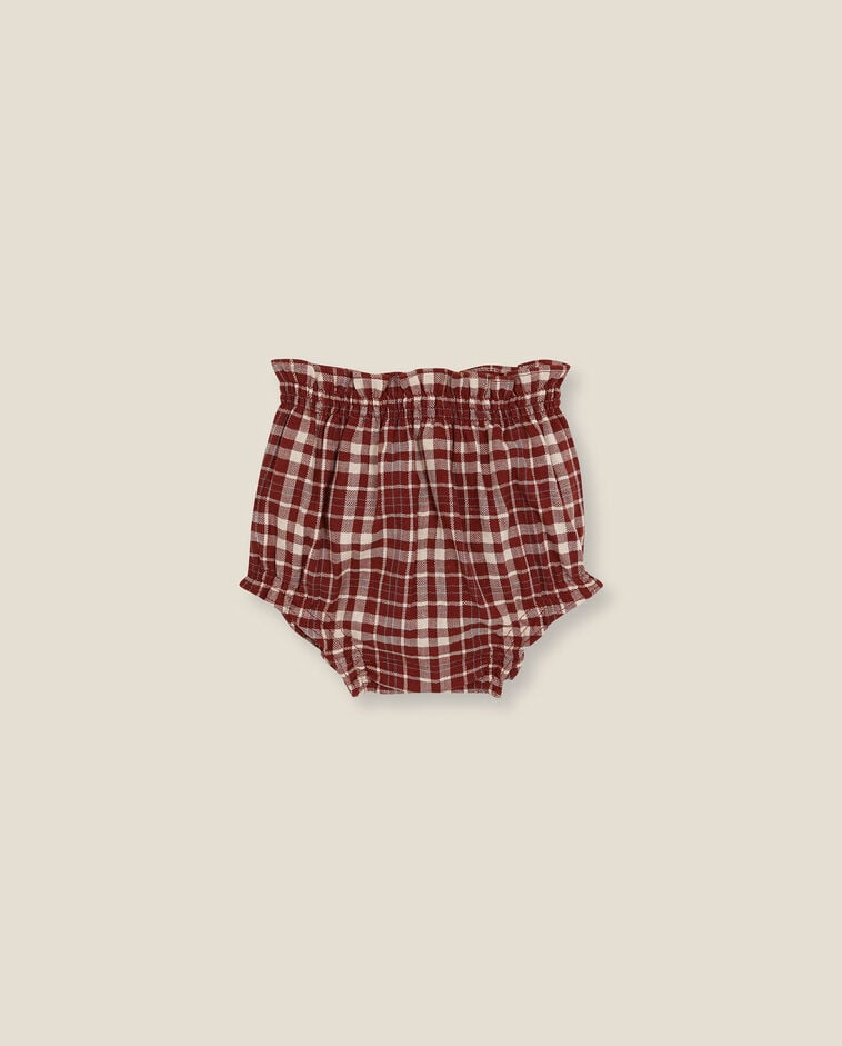 Pantal&oacute;n de cuadros naranja reci&eacute;n nacido