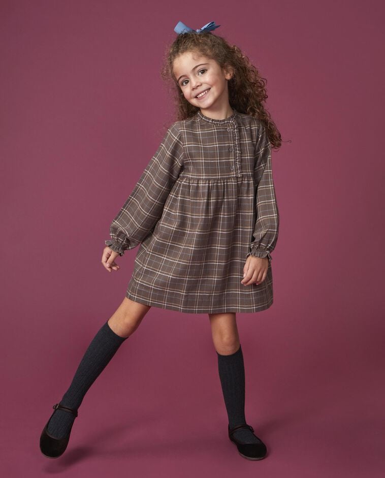 Vestido de cuadro gales gris ni&ntilde;a