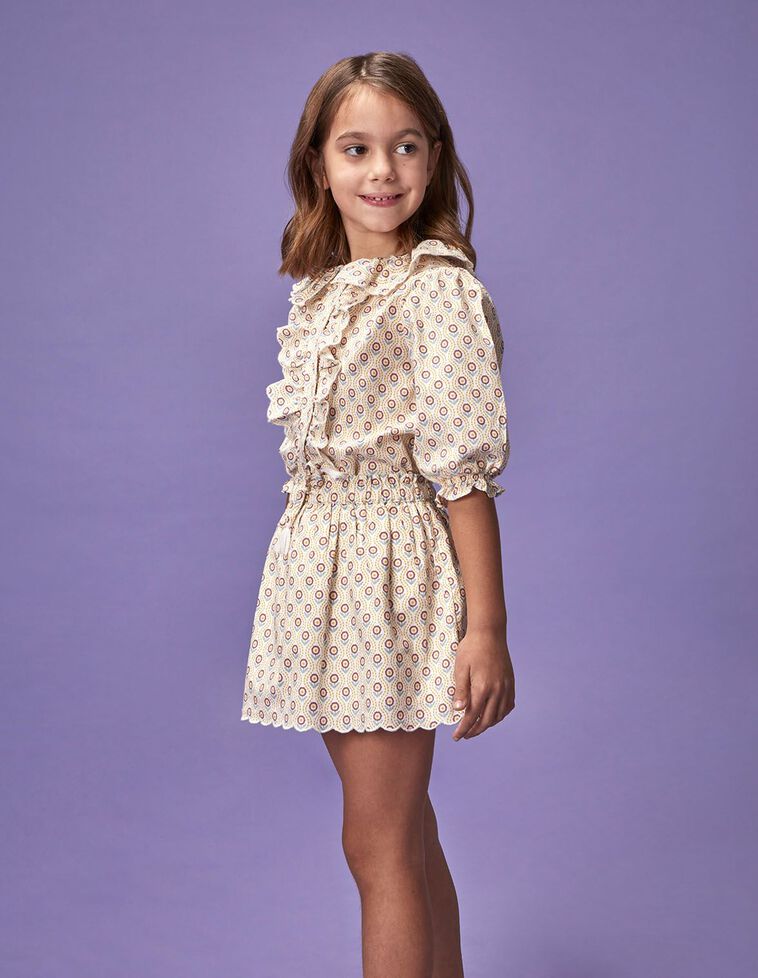 Falda estampada blanco