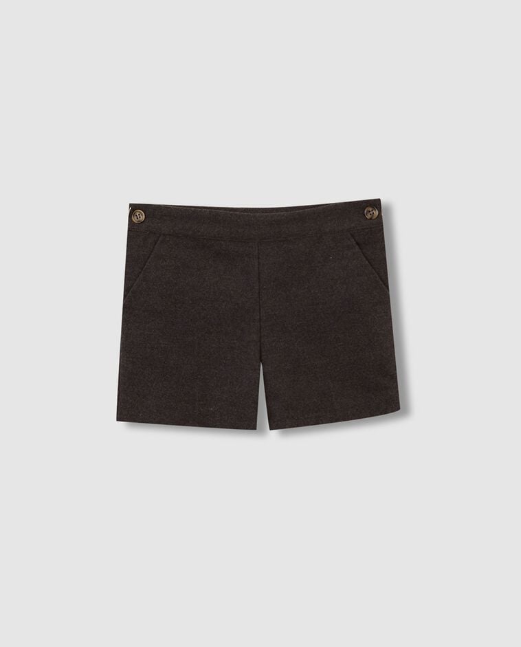 Pantal&oacute;n corto de franela gris ni&ntilde;o