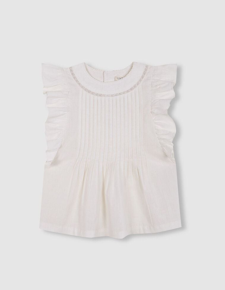 Blusa con volantes blanco