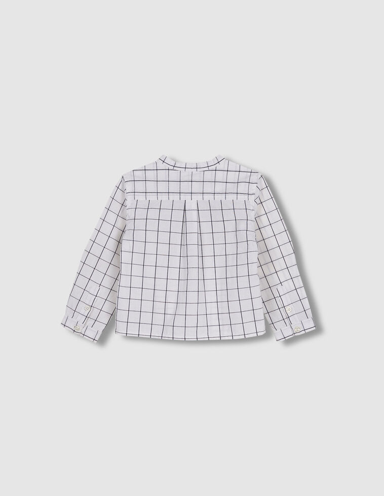 Camisa Mao Cuadros Azules Crudo