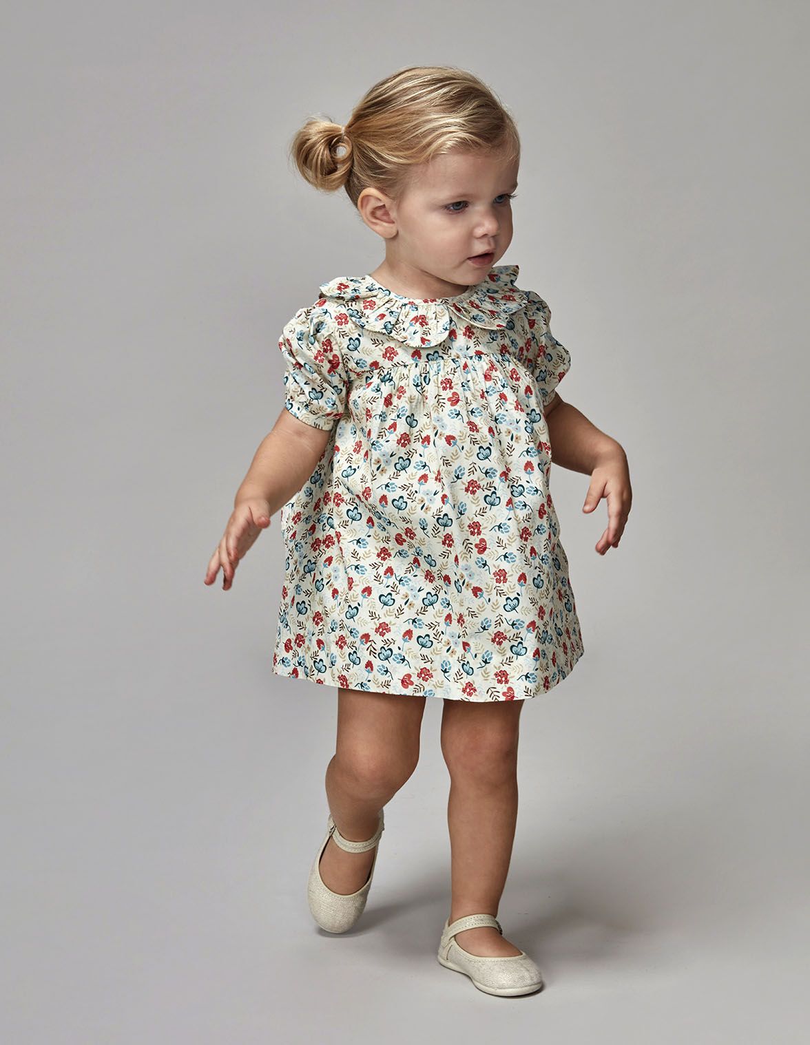 Vestido estampado flores rosa para nina bebe Gocco