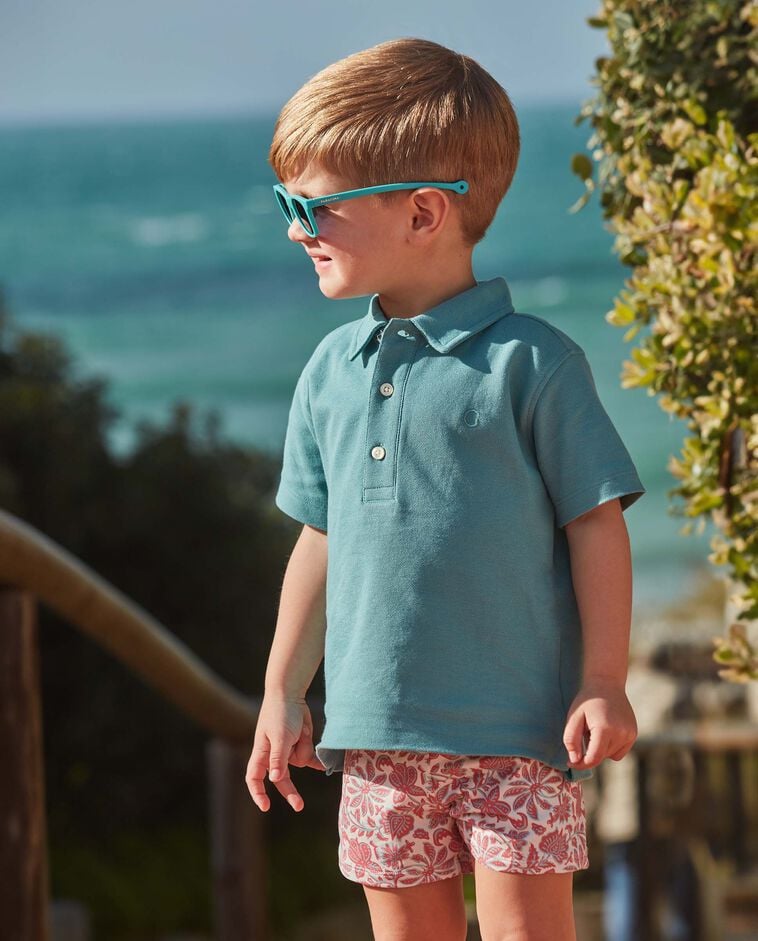 Ba&ntilde;ador estampado flor india beige claro