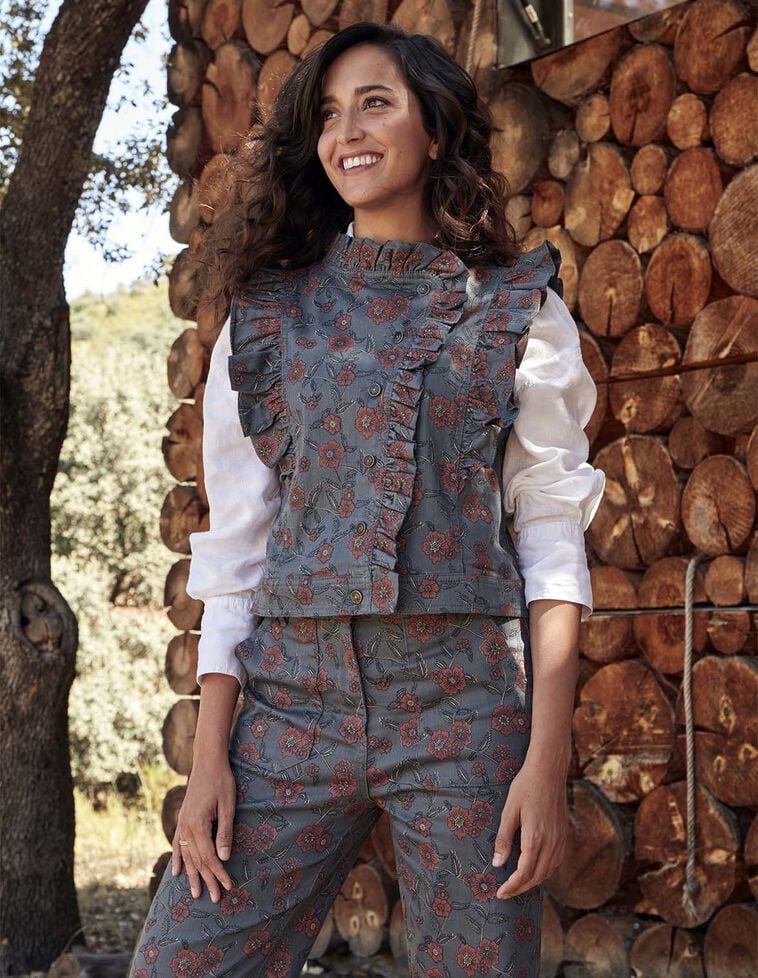 Chaleco estampado para madre verde