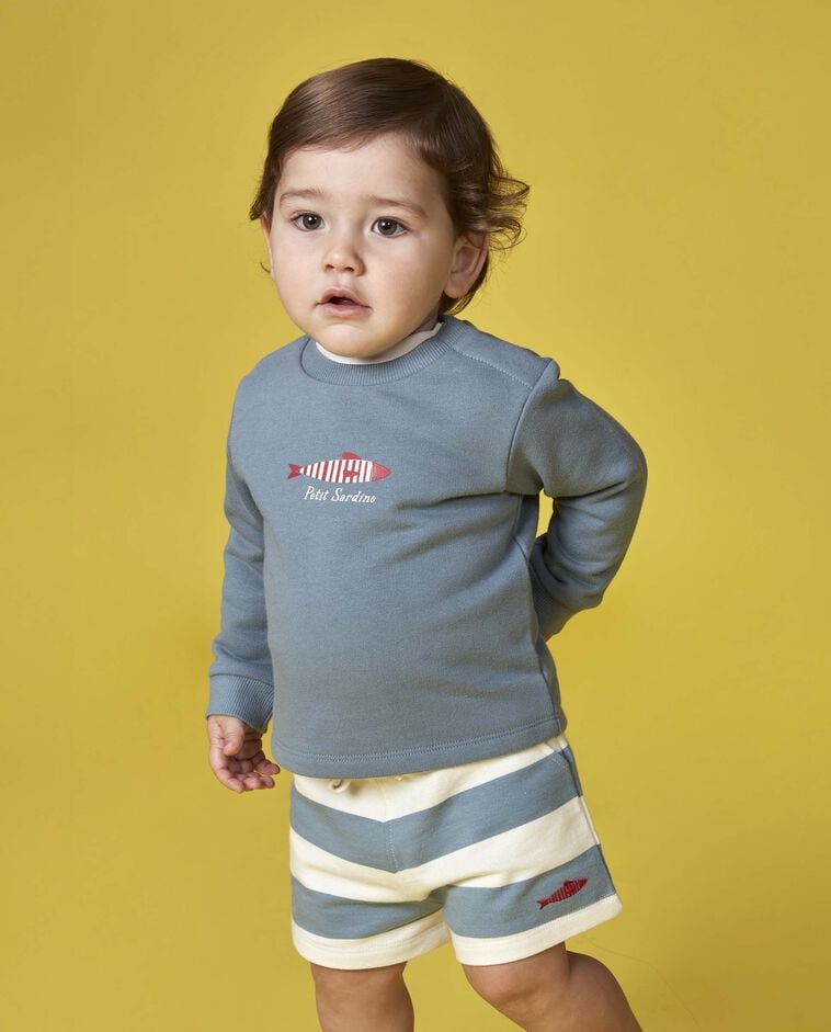 Sudadera con print azul claro