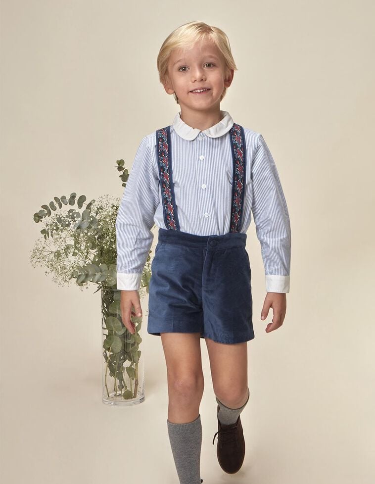 Pantalón corto terciopelo azul