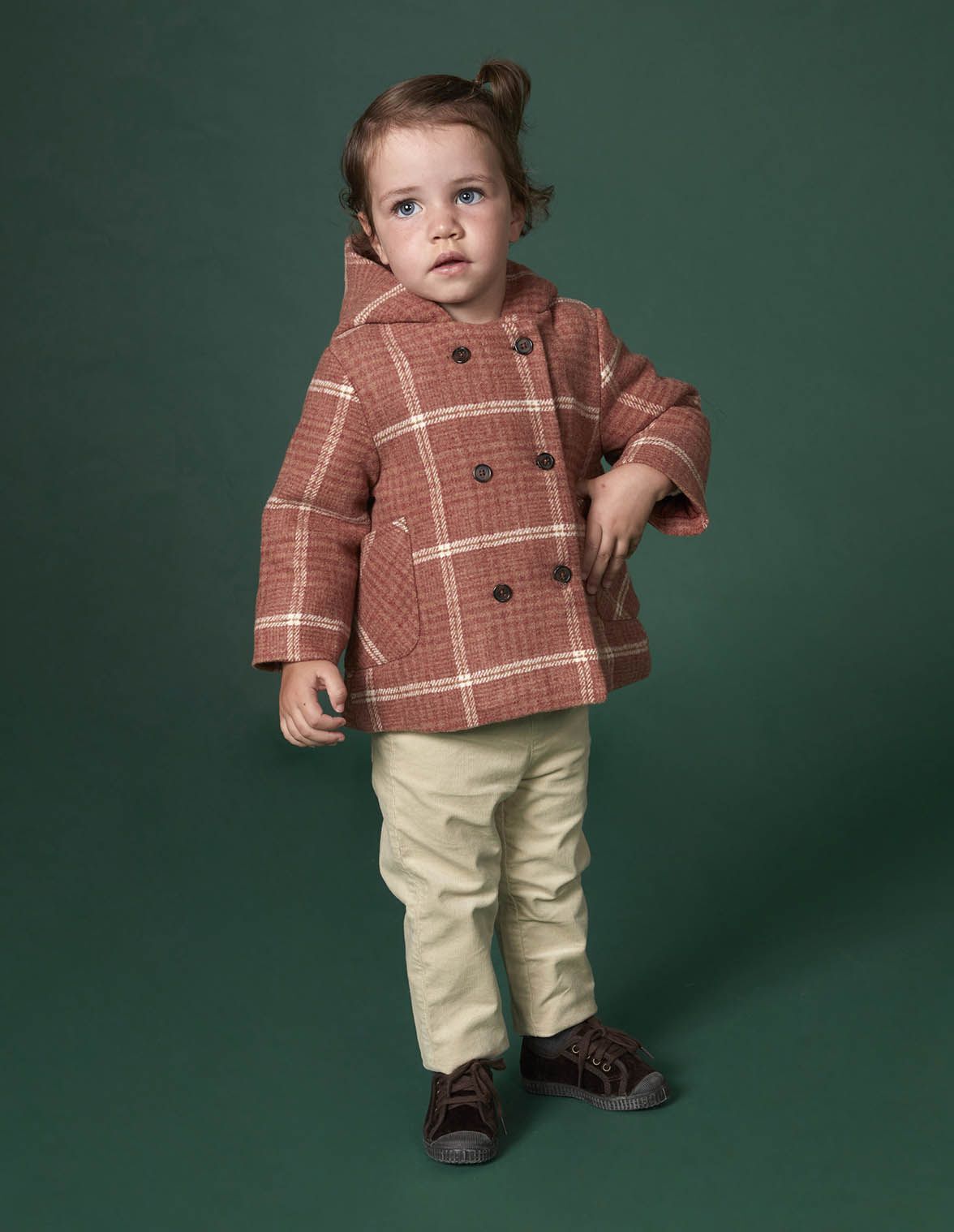 Abrigo de cuadros rojo para nina bebe Gocco