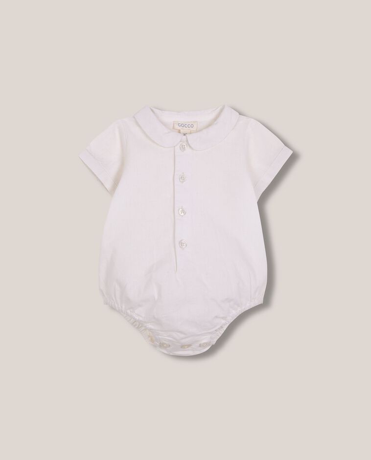 Camisa body con cuello peter pan blanco