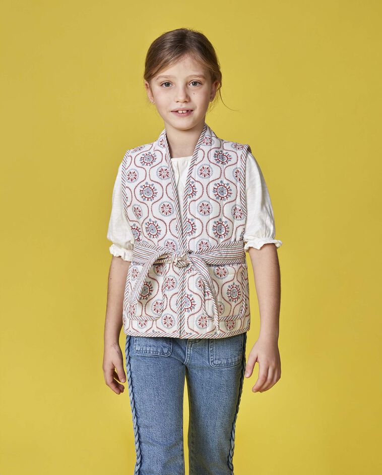 Chaleco acolchado estampado reversible blanco
