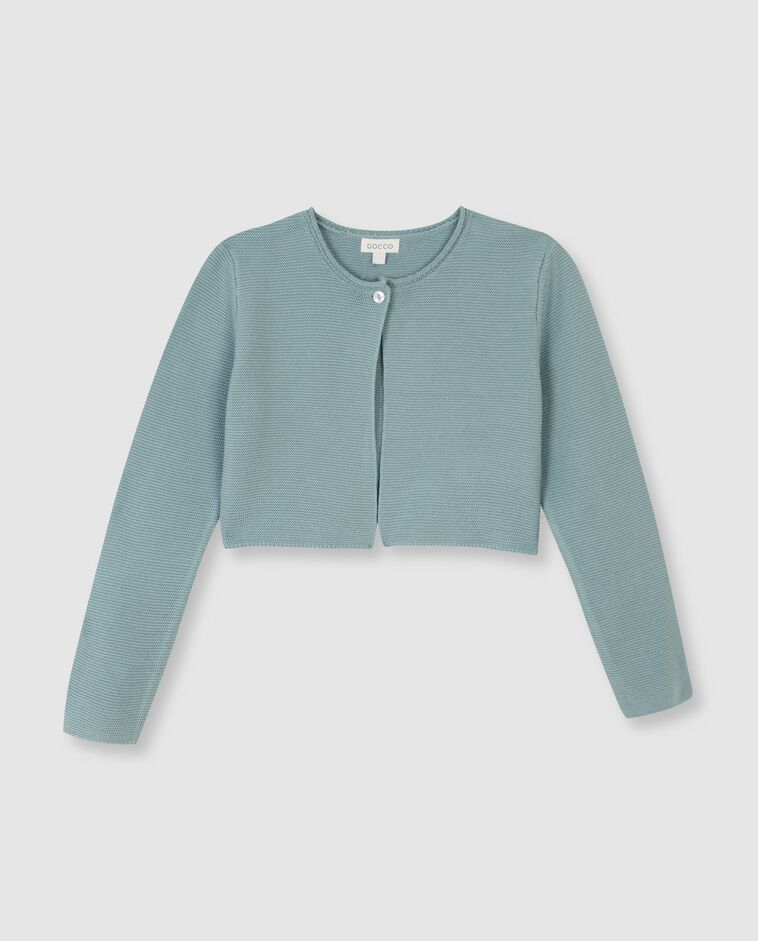 Chaqueta corta punto bobo verde