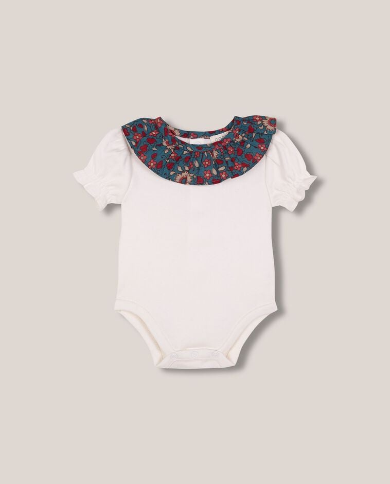 Body con cuello estampado azul