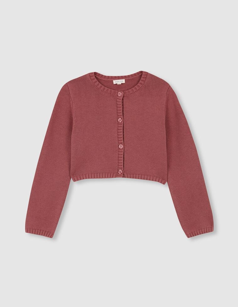 Chaqueta básica corta con lana rosa