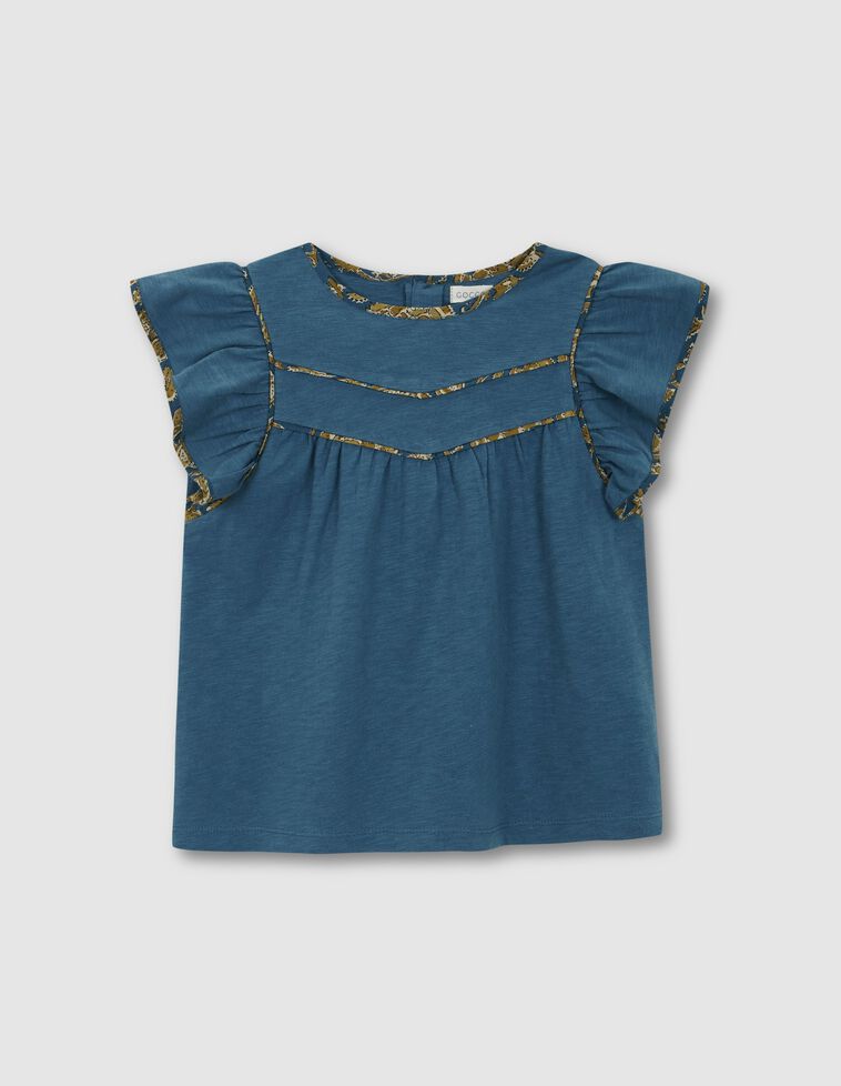 Camiseta con vivos a contraste azul