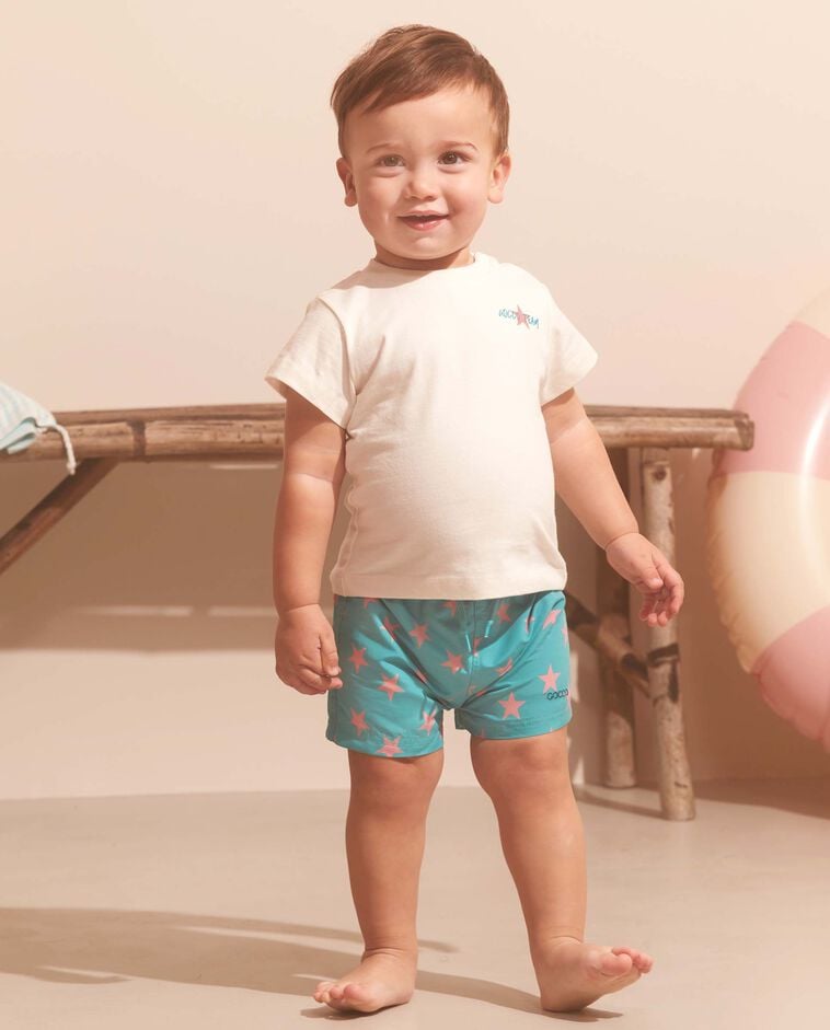 Camiseta con print blanco