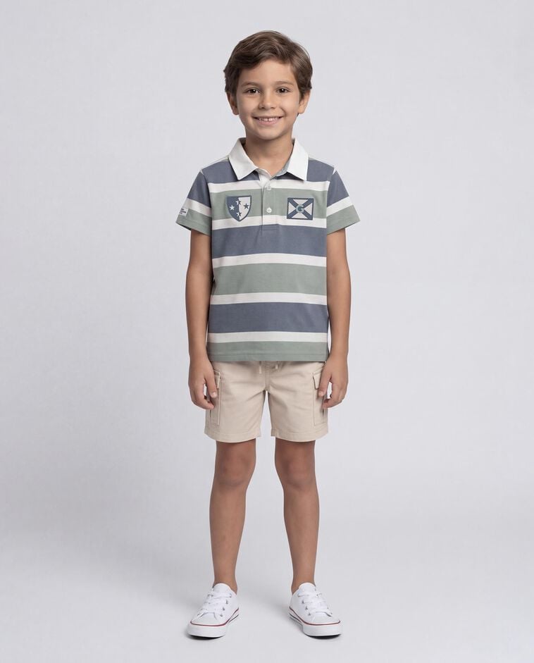 Polo rayas azul y verde 