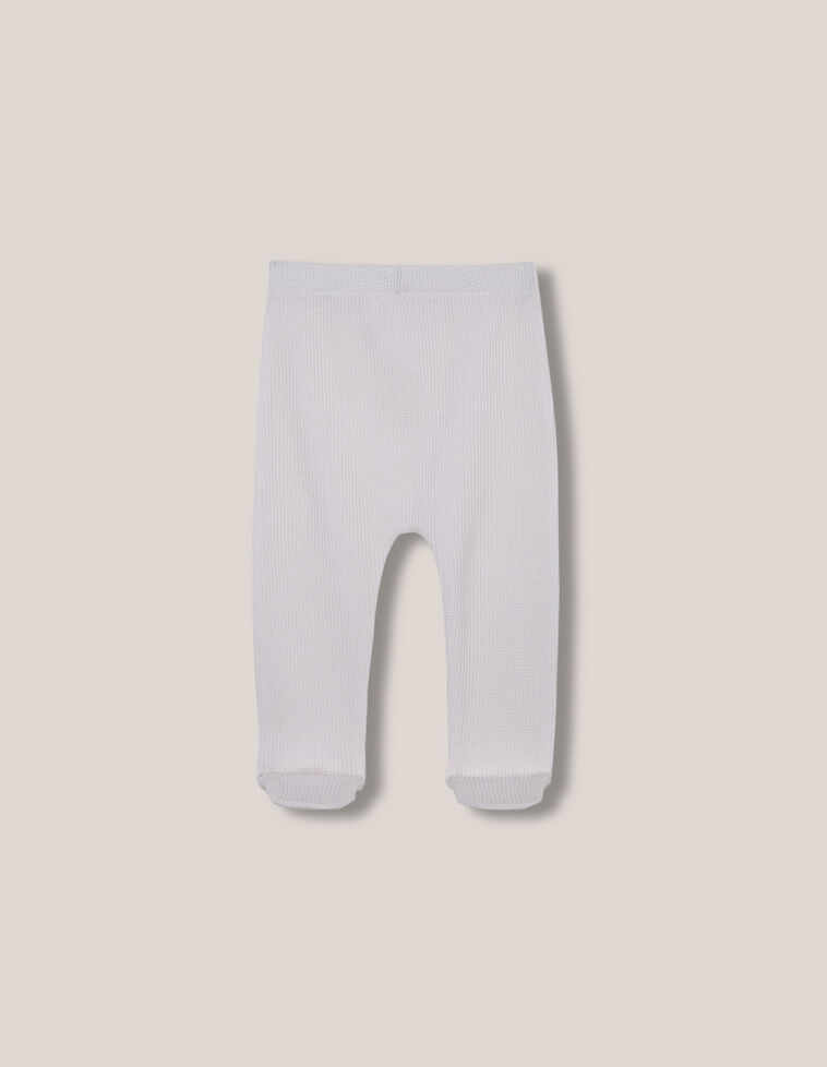 Pantalón Punto Gofrado Blanco Roto