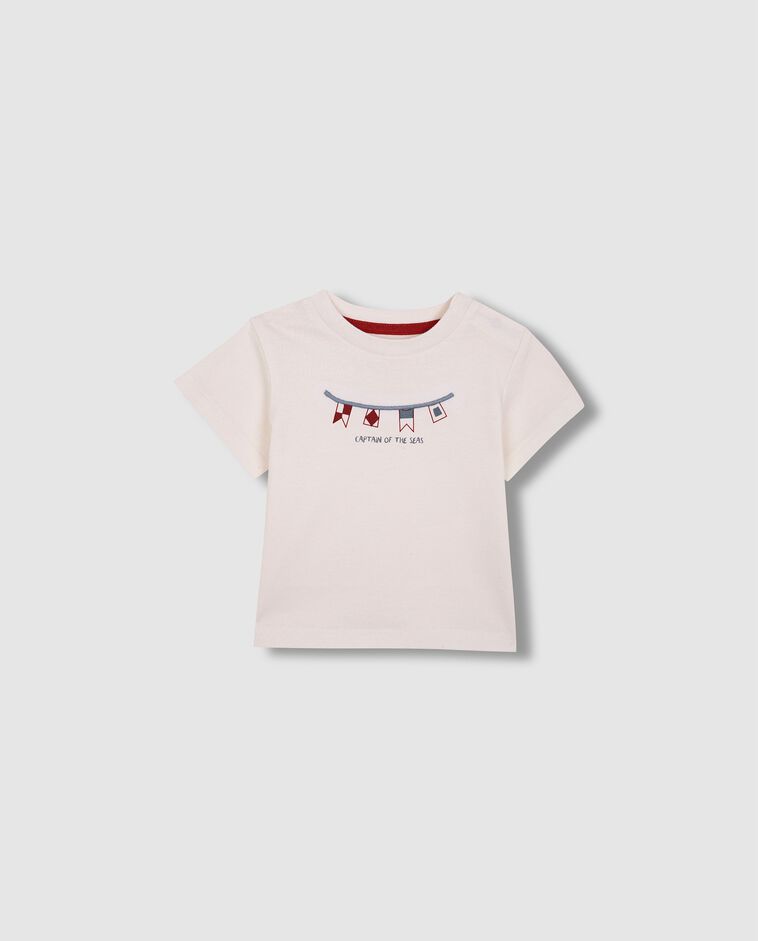 Camiseta estampada banderas nauticas blanco