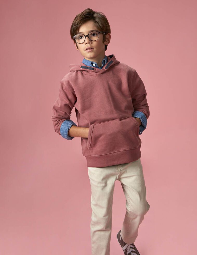 Sudadera con capucha rosa