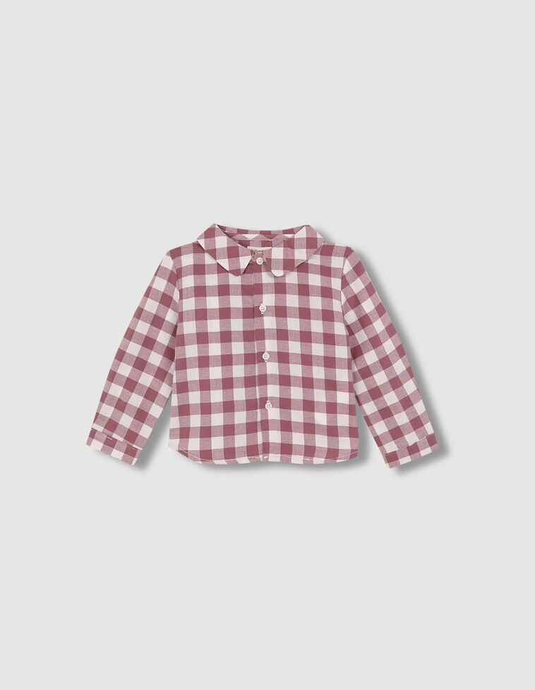 Camisa cuadro vichy morado
