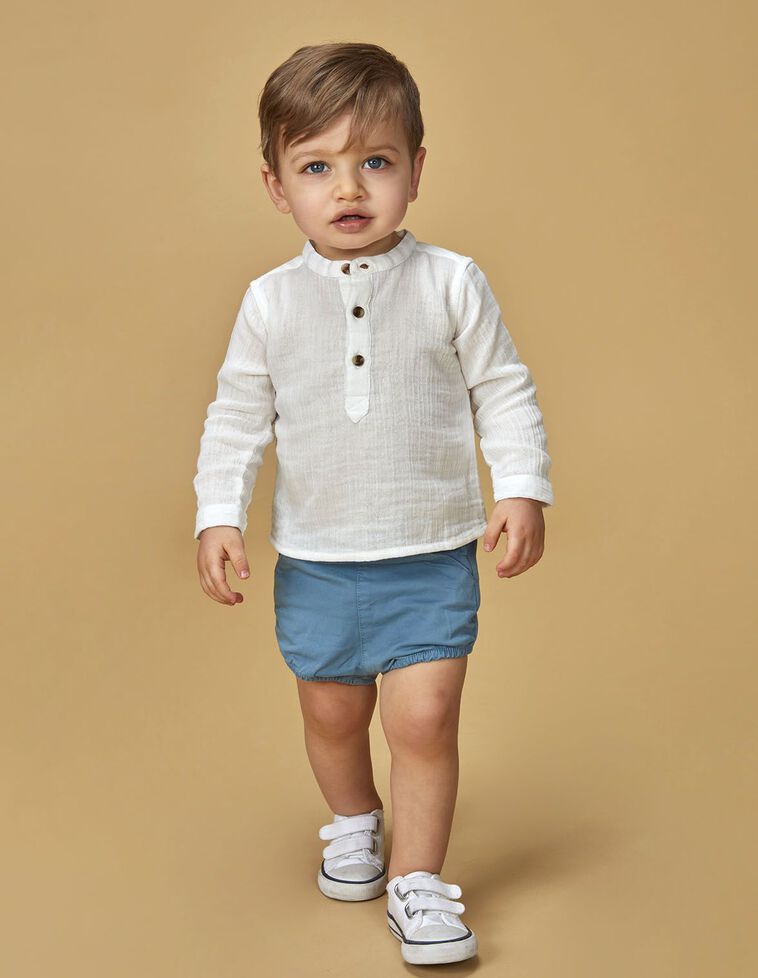 Camisa de gasa blanco