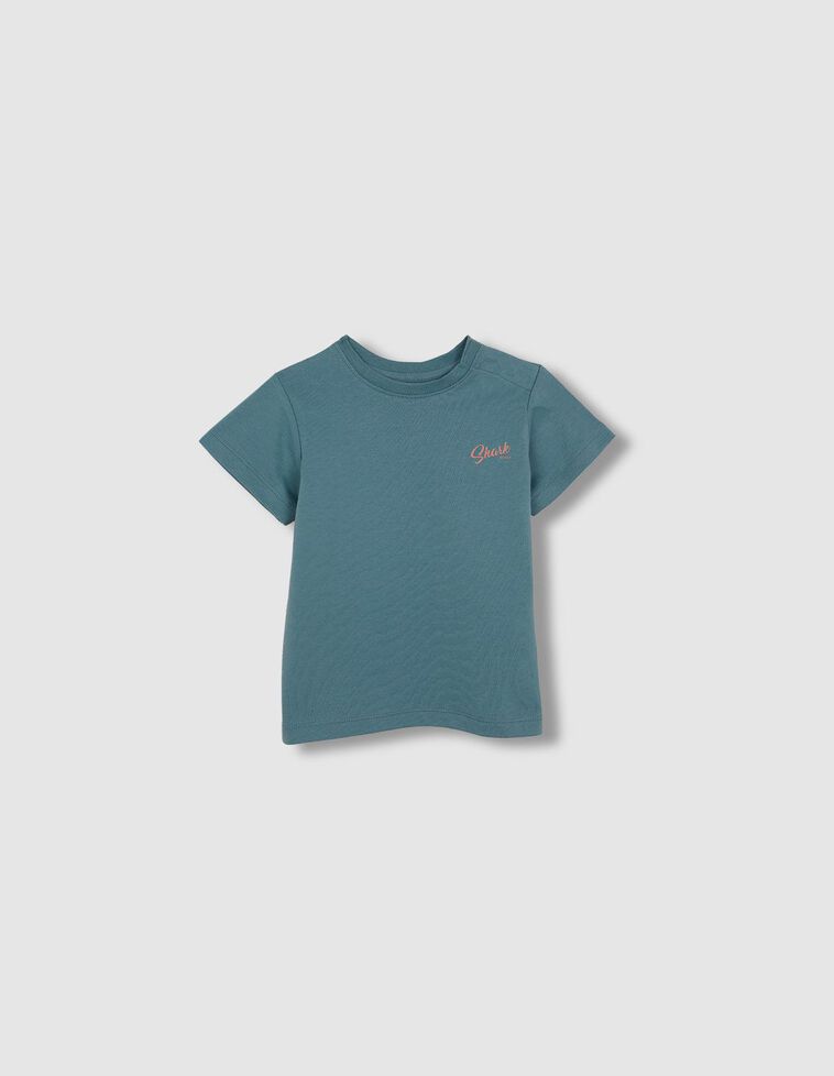 Camiseta print tiburon azul claro