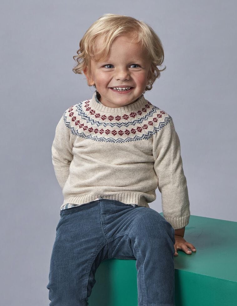 Jersey greca con lana beige