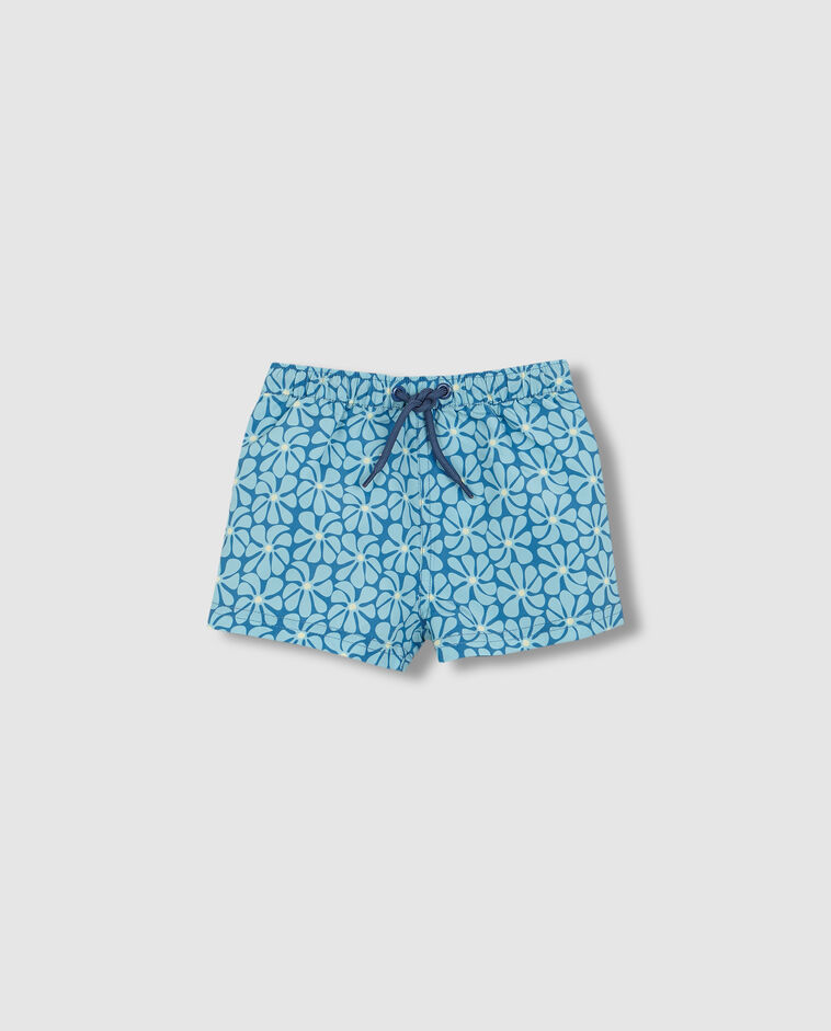 Ba&ntilde;ador estampado retro azul