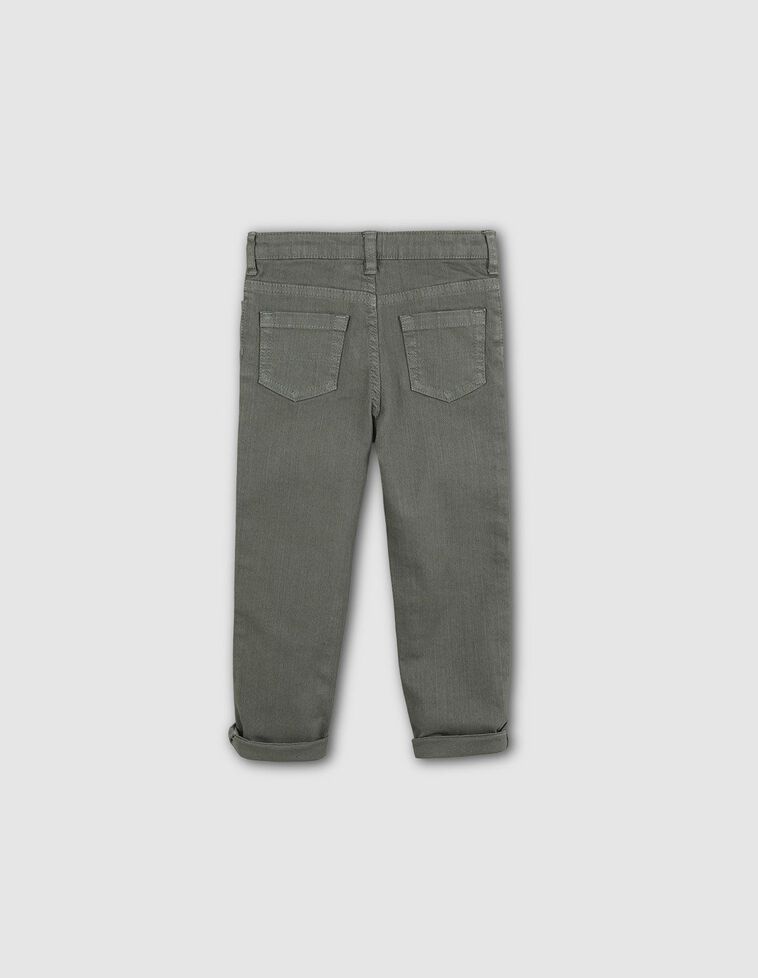 Jeans cinco bolsillos cintura regulable verde