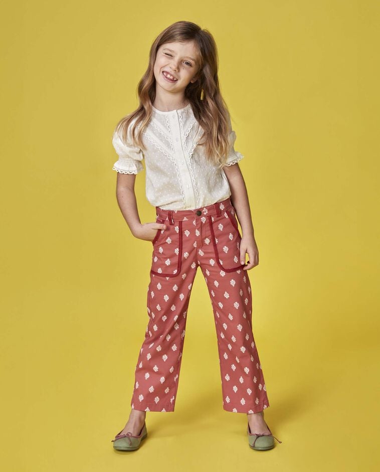 Pantal&oacute;n largo estampado artesanal rosa