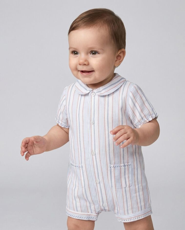 Pijama de rayas blanco