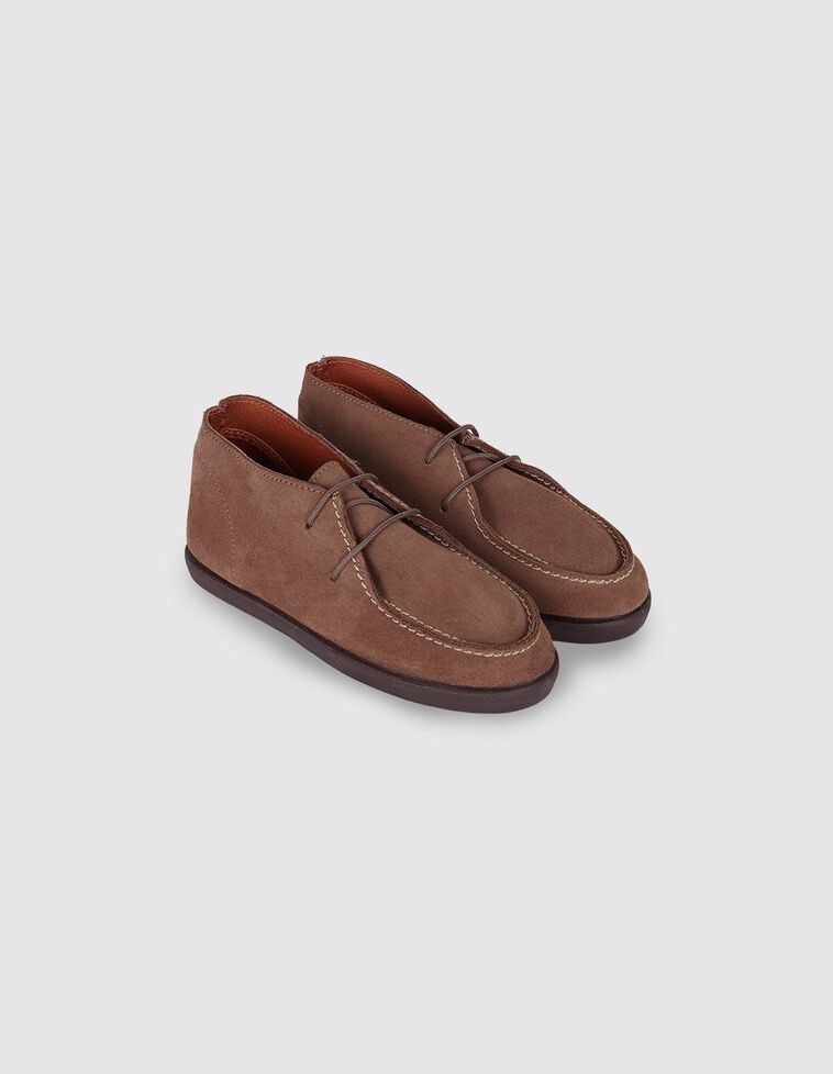 Zapato serraje con cordones topo