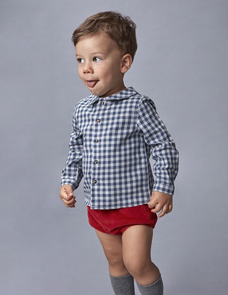 Camisa cuadro vichy azul