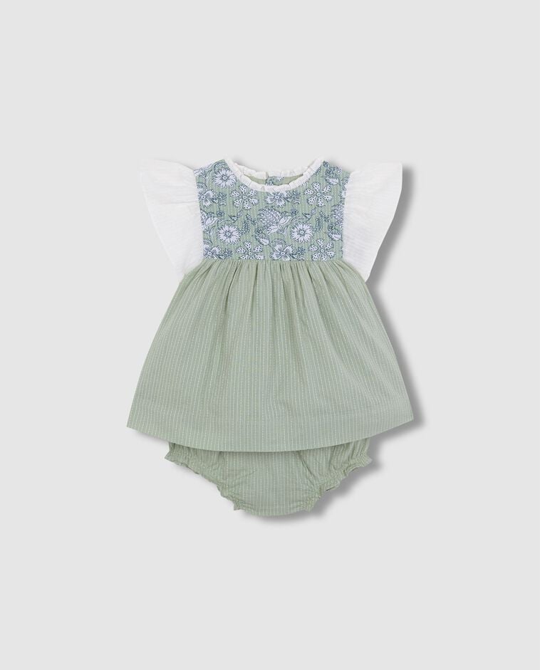 Vestido canes&uacute; estampado verde