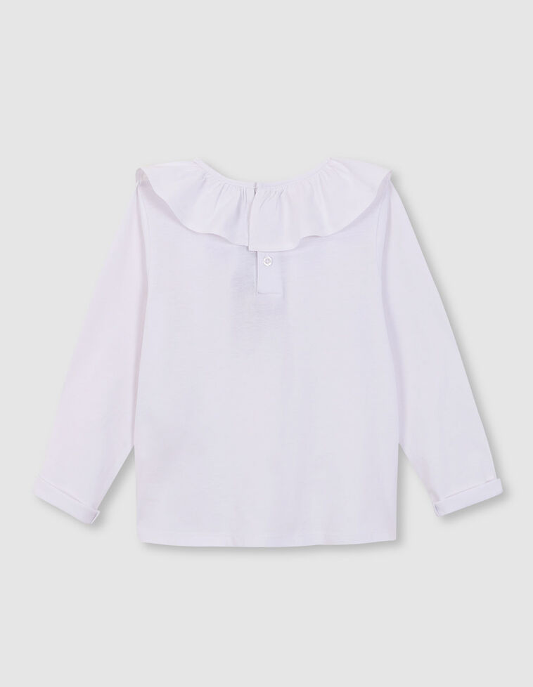 Camiseta cuello volante blanca