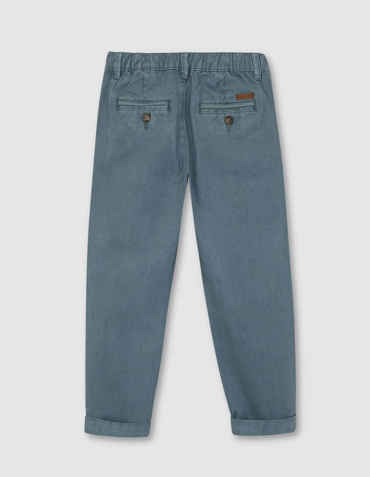 Pantalón Chino Cintura Elástica Petroleo Claro
